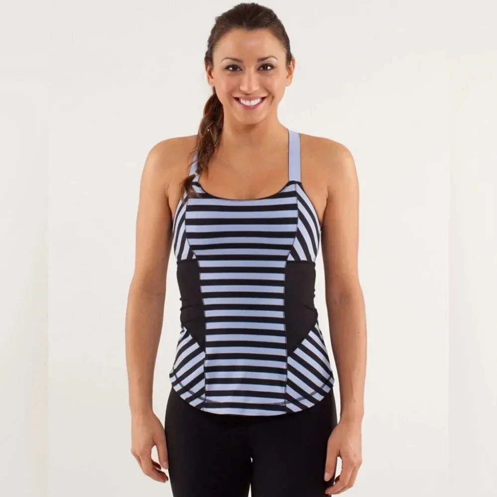 Lululemon Work It Out Tank Top 4 Stripes Workout gym athleisure activewear